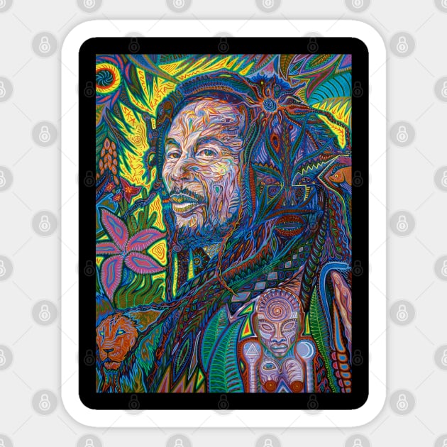 Psychedelic Reggae Rock Portrait Sticker by sandersart